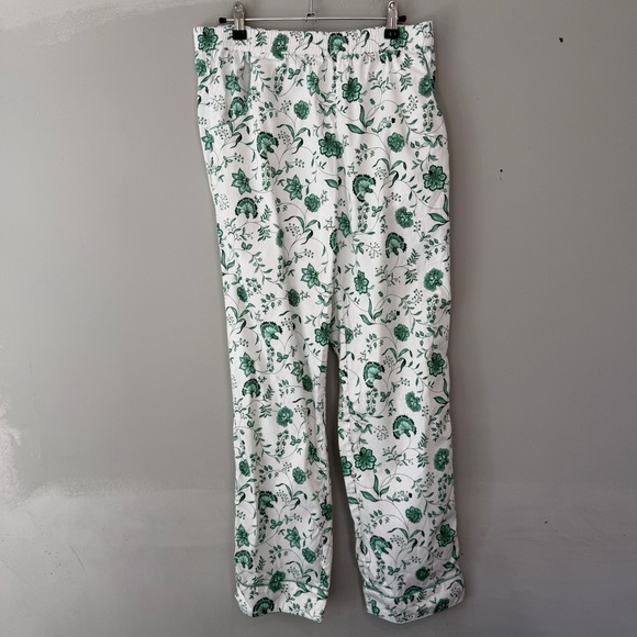 LAKE Pajamas Poplin Piped Pants Set in Meadow Vines Cotton Small NEW - Picture 4 of 8